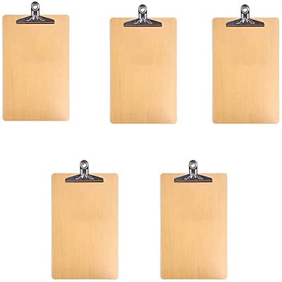 5 Stuks Duurzame Houten Klemborden met Stevige Veerbelaste Handgreep voor Kantoor en School
