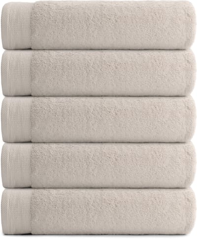 RELAKZ - Gastendoekjes - Shell Beige - 33x55 cm – 100% Katoen – 700 GSM – Luxe Hotelkwaliteit – Extra Dik & Zacht – Set van 7