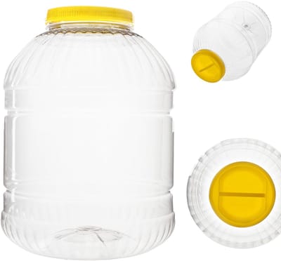 KADAX Voorraaddoos met deksel, voorraaddoos van kunststof, weckpot met handvat, plastic container voor levensmiddelen, opbergdoos keukenorganizer (rond, 15 liter)