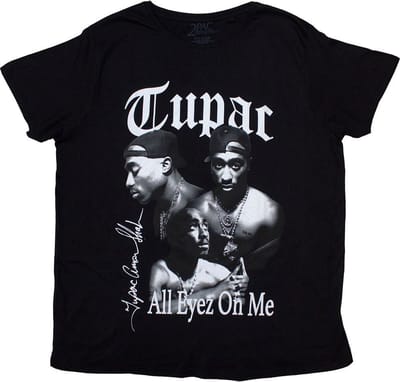 Tupac - All Eyez B&W Heren T-shirt - XL - Zwart