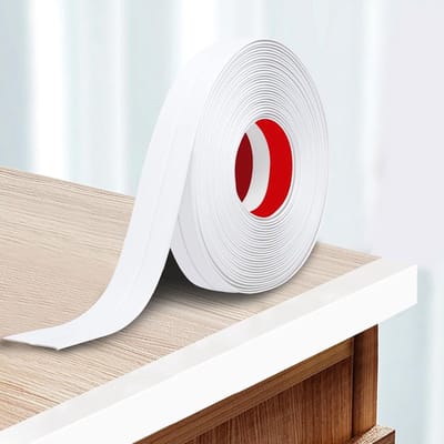 Zelfklevende Hoekbescherming Strips 4cm x 7m - Decoratieve Moulding voor Wanden, Deuren en Raamhoeken, Flexibele Plakstrips voor Tegels en Plinten (Wit)