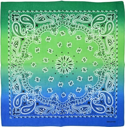 Fako Fashion - Paisley Bandana - Tri Tone - Tricolore - 3-Kleurig - Groen-Lichtgroen-Blauw