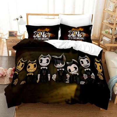 Nieuwe Anime Bendy Inkt Machine Beddengoed Collectie Enkel Tweepersoons Volledig Queen King Size Bed Collectie Volwassene Kind Slaapkamer Dekbedovertrek Collectie Huis Textiel EU Twin 135x200cm