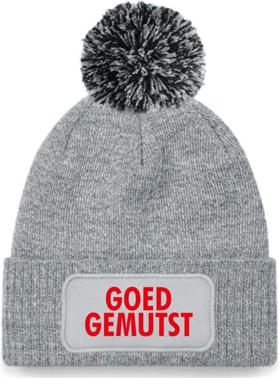 Goed gemutst wintermuts grijs pompoen | rood - soBAD. | Wintersport | Schaatsen | Après ski outfit Warme Muts voor Volwassenen | Heren en Dames Beanie | Schaatsen | Wintermuts