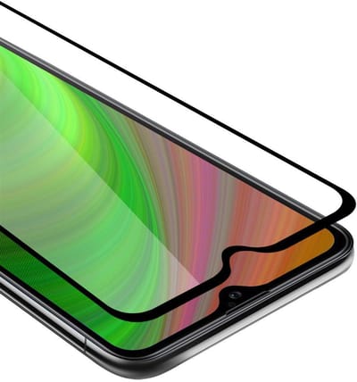 Cadorabo Screenprotector geschikt voor Motorola MOTO G8 POWER LITE Volledig scherm pantserfolie Beschermfolie in TRANSPARANT met ZWART - Gehard (Tempered) display beschermglas in 9H hardheid met 3D Touch