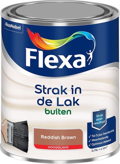 Flexa - Strak In De Lak Buitenlak Hoogglans - Reddish Brown - Mengverf - 750 Ml