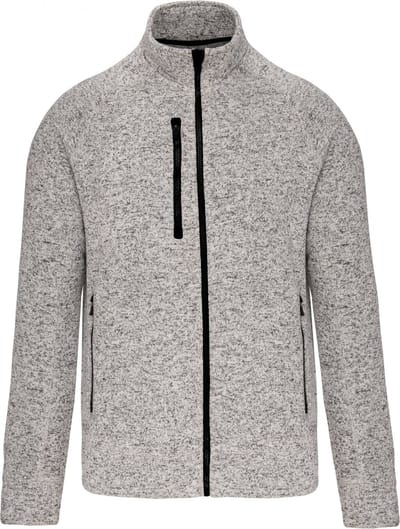 Kariban Heather herenvest met rits K9106 - Light Grey Melange - 3XL