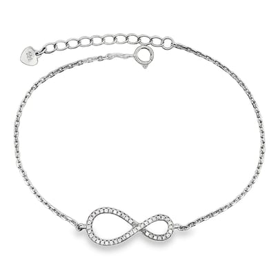 Juwelier Zwartevalk zilveren (gerhodineerd) infinity armband - 23.370