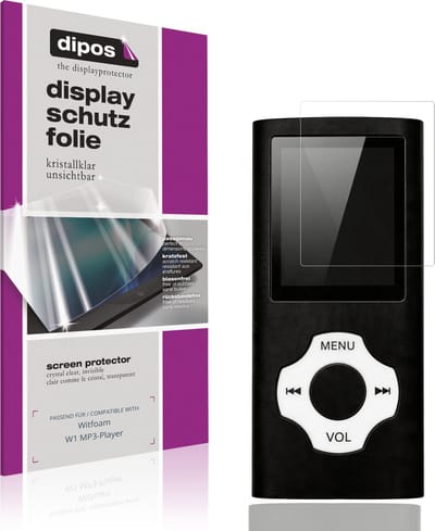 dipos – 4x Beschermfolie geschikt voor Witfoam W1 MP3-Player | Krasbestendige & heldere Screenprotector Ultra-Thin