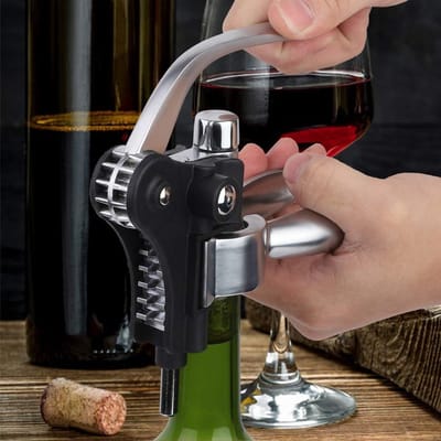 Dailygoods- Wijnflesopener Handmatig - Kurkentrekker/Flessenopener - Anti-aanbakschroef - Duurzaam Zinklegering/ABS - Eenvoudig in Gebruik - Ideale Aanvulling voor Thuis/Hotels