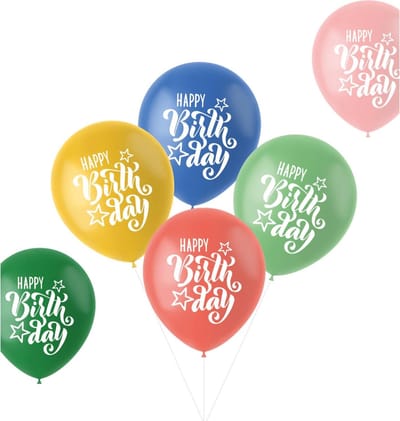 Folat - ballonnen Retro Happy Birthday Meerkleurig 33 cm - 6 stuks