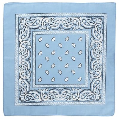 Fako Fashion - Bandana - Hoofddoek - Mondbescherming - Zakdoek - Paisley - Lichtblauw - 3 Stuks