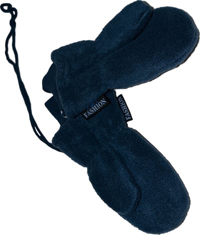 P&T Wanten Kinderen met Touwtje - Fleece - Thinsulate Voering - Donker Blauw - 6j
