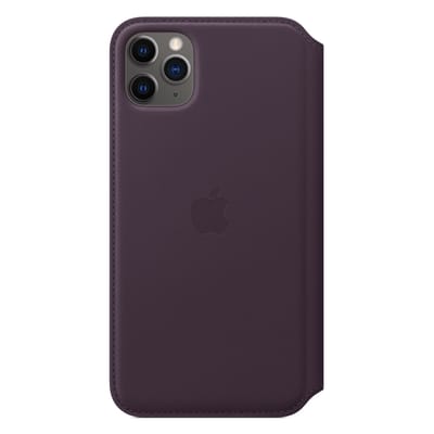 Leather Folio Bookcase voor de Apple iPhone 11 Pro Max - Aubergine