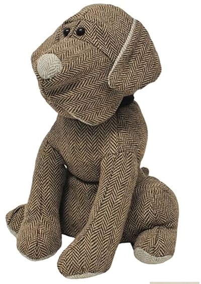 Herringbone Hond Deurstop - Grijs - Zware Zandvulling - 17 x 18 x 30cm