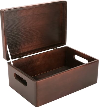 Creative Deco Grote Houten Doos Opbergdoos Bruin | 30 x 20 x 14 cm | met Deksel | Documenten, Kostbaarheden, Speelgoed en Gereedschap