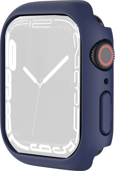 By Qubix - Apple Watch 41mm Hard case (open front) - Donkerblauw - Geschikt voor Apple Watch 41mm hoesje - screenprotector - Bescherming iWatch - Bescherm hoesje