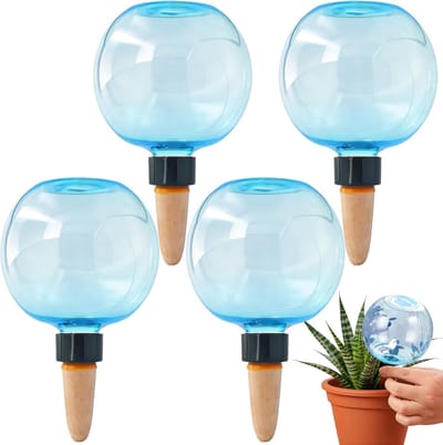 4 stuks irrigatieballen, 500 ml, automatische irrigatieballen voor planten, transparante bewateringsbollen, waterballen voor planten, irrigatie van kamer, balkon en tuinplanten (blauw)