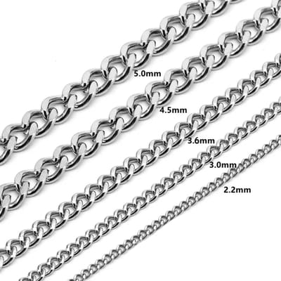 Aramat Jewels | Halskettingen | RVS Curb Cubaanse Ketting gourmetschakel | 4mm / 45cm |45cm | | Staal | Volwassenen | Verkleurd niet