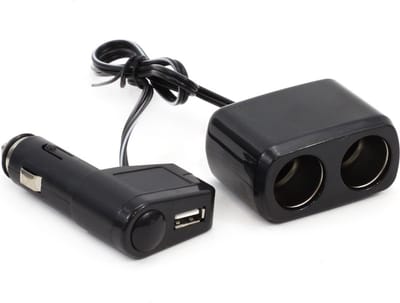 AMiO Verlengstuk Stopcontact SOC1 2+1 USB Universeel Zwart
