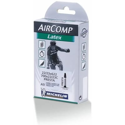 Michelin Binnenband 28” – Aircomp Latex A1 – Frans (Presta) Ventiel – Ventiellengte: 40mm – ETRTO-maat: 22/23-622