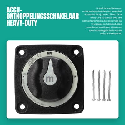 Dailygoods - Accu-ontkoppelingsschakelaar - Heavy-duty - Betrouwbaar en duurzaam - 300A - Scheepsaccu-uitschakelschakelaar - Voor RV-boot - 3-standen