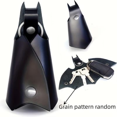 Coole vleermuisvormige autosleutelbox voor mannen en vrouwen, Uniek sleuteletui met creatieve universele sleutelhangerhanger voor autosleutelcadeau zwart