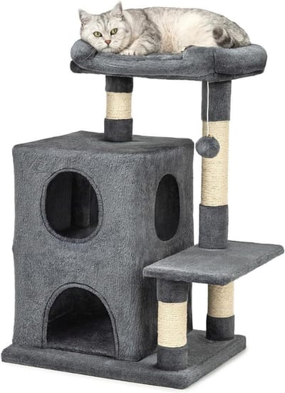 Zylo® Krabton Voor Katten - Krabmeubel - Krabboom - Donkergrijs - 50x40x80cm