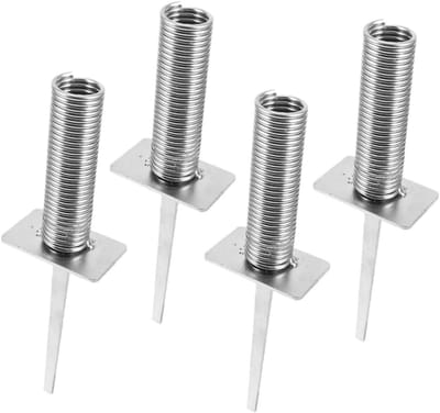 Voetbal Trainingsmateriaal - Vlaggenmast Basis - Veld Markeren - Veerbelast Ontwerp - 25.5 cm Lengte - Zilver