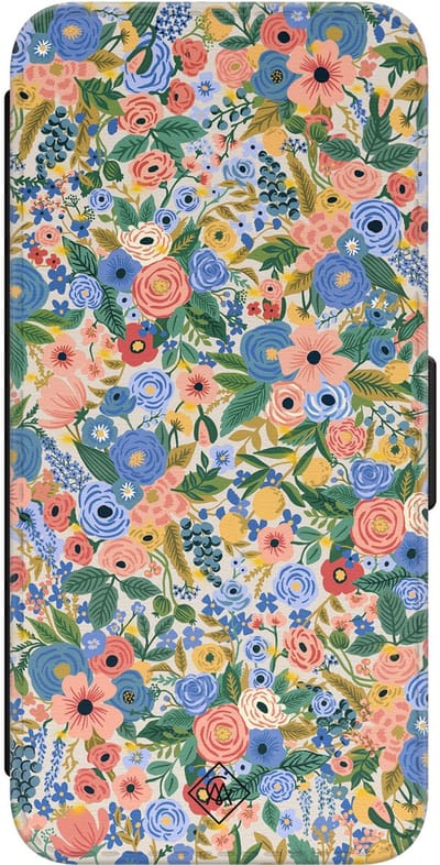 Casimoda® bookcase - Geschikt voor Samsung Galaxy S24 - Hoesje met pasjeshouder - Blue Gardens - Blauw - Kunstleer
