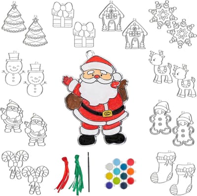 20 Kerst Zonvangers voor Schilderen en Versieren met Kwastjes en Linten - Creatieve Activiteit voor Kinderen en Cadeau Ideeën