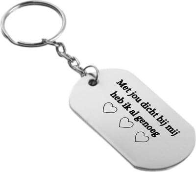 Akyol - met jou dicht bij mij heb ik al genoeg sleutelhanger - Quotes - familie vrienden - cadeau - 54 x 29mm