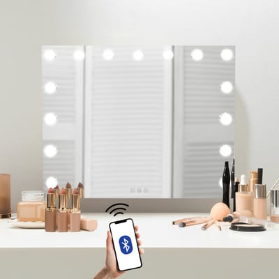 Led-spiegel met bluetooth - wit - 58 x 46 cm - usb-a en usb-c