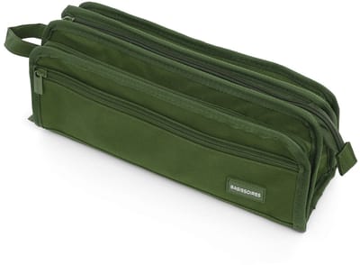 BASISSOIRES Etui High - Groot Schooletui voor Jongens en Meisjes - Pennenetui voor Volwassenen - Groen - 31x14x10CM