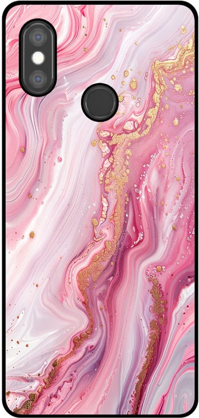 Smartphonica Telefoonhoesje Geschikt voor Xiaomi Mi 8 SE met marmer opdruk - TPU backcover case marble design - Roze geschikt voor Xiaomi Mi 8 SE