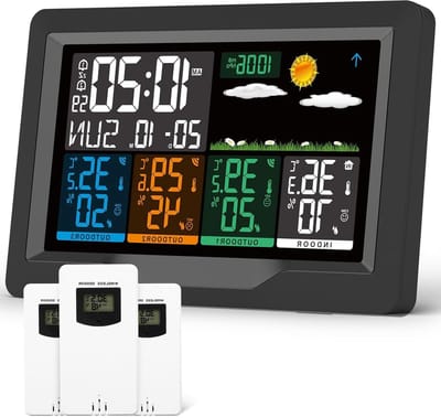 Weerstation Binnen en Buiten - Weerstation Draadloos Binnen Buiten - Weerstation met Buitensensor - sensortechniek