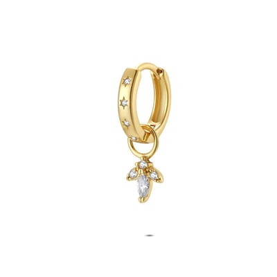Twice As Nice Oorbel per stuk in zilver, stervorm Goudkleurig