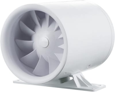 Stilke Kanaalventilator Ø100 of Ø125 met Timer en Naloopfunctie - Axiale Buisventilator