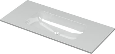 INK® Aspekt wastafel porselein midden zonder kraangat 100x45x1,5cm, glans wit