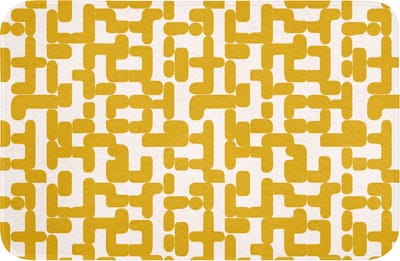 Badmat 60x40 cm - Antislip - Geel - Beige - Patroon - Badmatten voor badkamer - Badkamermat - Douchemat - Badkamer mat