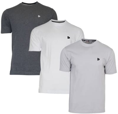 3-Pack Donnay - T-shirt (Vince) - Sportshirt - Heren - Charcoal/White/Light Grey (775) - maat L