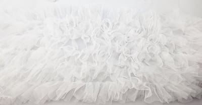 BamBella® Naai band - 90cm Breed mesh Kant rushes tutu tule tulle Wit - Sier afwerk band kleding maken