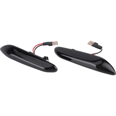 Feu clignotant d'aile 3000K LED Ambre Indicateur latéral Lentille Fumée Compatible pour E60 E61 E90 E91 E81 E82 E88 E46 X3 X1 black