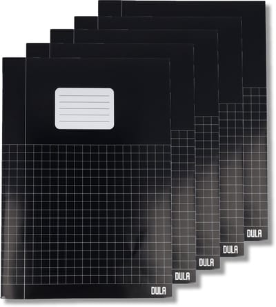 Schriften A4 formaat Ruit 10 mm - Zwart - 5 pak - Schoolschrift geruit - DULA