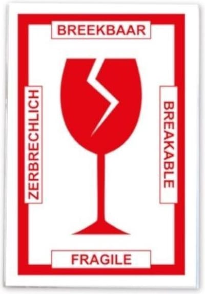 Soho Etiket Breekbaar 11,5 X 7,5 Mm Papier Wit/rood 2 Vellen