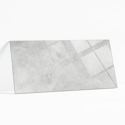 Wallfluent - Betontextuur Met Scheuren Glazen Plaat - 125 x 50 cm - Grijs Glasplaat Tafel - Rechthoekig Tafelblad Glas - Gehard Glas - Glazen Tafelblad voor de Woonkamer