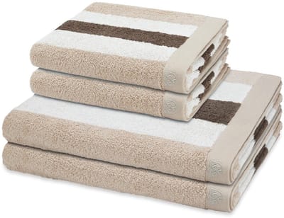 Ross Sonstiges 2 X handdoek 2 X douchehanddoek - in set 4 pack Doubleface Stripes