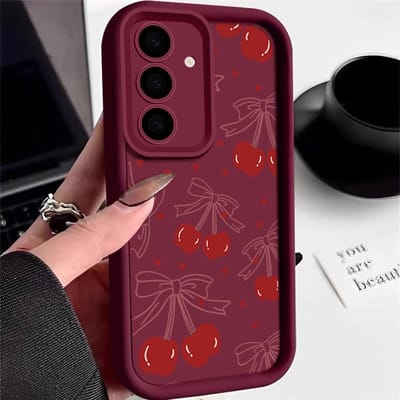 Kersen Fruit Hoesje Voor Samsung Galaxy S25 S24 Ultra S23 S22 Plus S21 S20 FE A15 A16 A25 A26 A34 A35 A36 A54 A55 A56 5G Capa Coque Galaxy A56