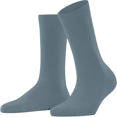 FALKE Family eenkleurig katoen sokken dames blauw - maat 35-38