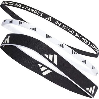 adidas Performance Multiple Width Training Hoofdbanden 3 Per Pack - Unisex - Zwart- Heren (M/L)